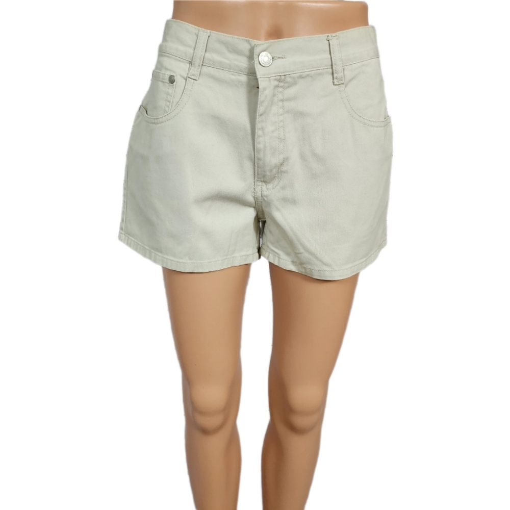 Vintage 90s No Boundaries Tan Shorts - Size 9 - 100% Cotton Cream 10" Rise Y2K